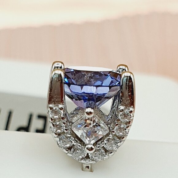 Birthstone S925 Sterling Silver CZ Stud Earrings for Women/Girl, US1925… - Picture 10 of 12